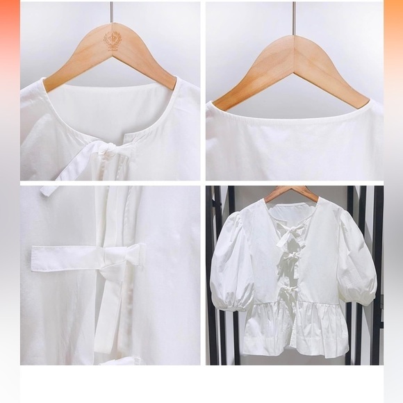 NWT  3 Ties top   White - Picture 2 of 4